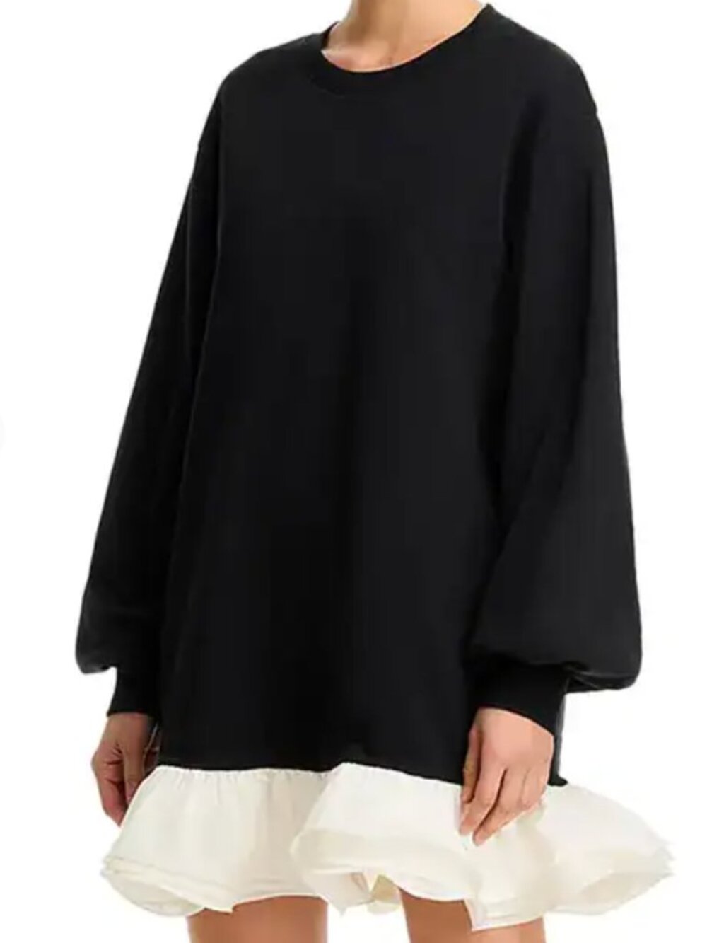 ✨🖤 Cinq à Sept Oakley Contrast Hem Sweater Dress – Large | NWT 🖤✨